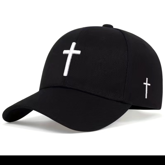 Baseball Cap with White Embroidered Cross - Quality - Unisex - 2 colors - Picture 2 of 10